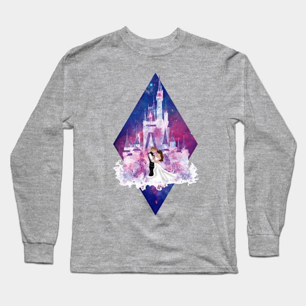 Diamond Galaxy Wedding Couple Long Sleeve T-Shirt by DemonicGypsy143